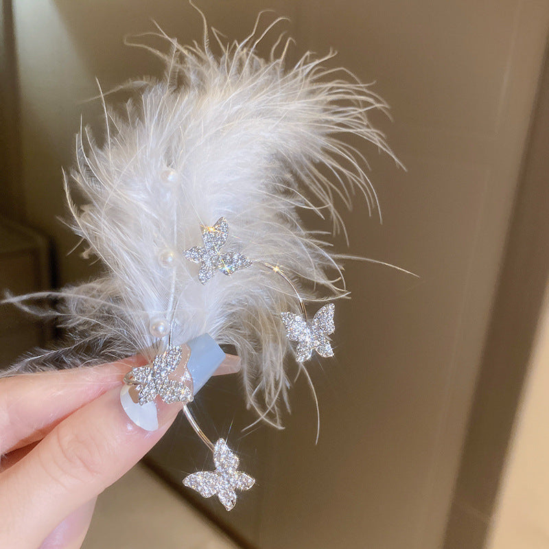 Rhinestone Bow Pearl Ear Cuff - view 9