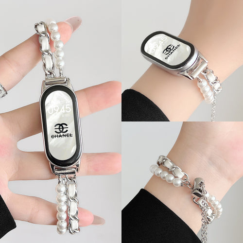 Fits Xiaomi Band 10 / 9nfc Band New Pearl Tweed Style Bracelet Xiaomi 8 / 7 / 6nfc Wrist Strap Women