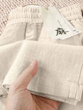 Summer Casual Fashion Linen Cotton Lightweight Loose Straight Leg Wide Leg Pants + Pants