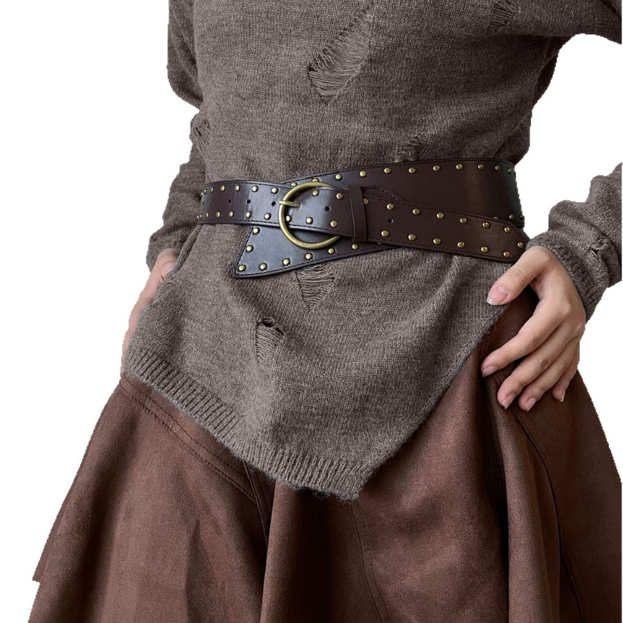 Punk Studded Leather Belt - view 5