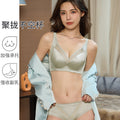 6968法式蕾丝性感透气薄款水晶杯软钢圈文胸大胸显小调整型内衣女