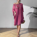 Beach Cover-Up Dress, Crochet Panel Fringe Bikini Cover