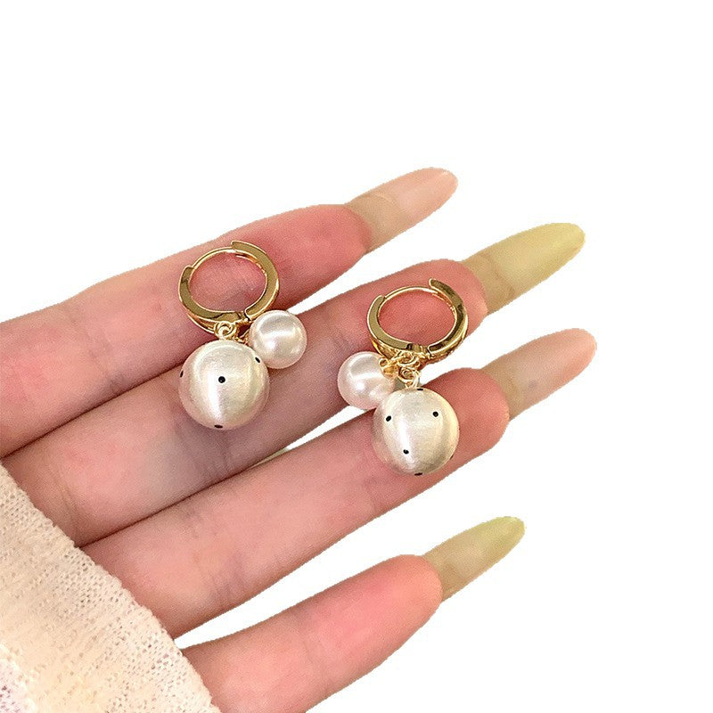 18K Gold-Plated Brushed Metal Polka Dot Hoop Earrings - view 5