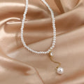 2025 Year New Korean Version Cubic Zirconia Pearl Choker Premium Chain Simple Influencer Necklace Clavicle Chain N6198