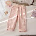 Girls' Bunny Embroidery Harem Pants
