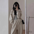 Fall Sporty Casual Wide Leg Pants + Hoodie 2-Piece Set