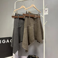 Fall Trendy Retro Asymmetric Skirt + Short Skirt