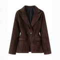 Women's Lapel Collar Waist-Tie Jacket 2026 | Trendy Jacket - Coffee