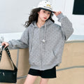Girls' Sweet Hooded Zip Cardigan