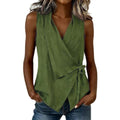 Spring-Summer Casual Sleeveless Tie-Front Shirt