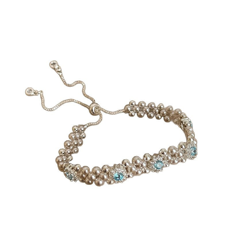 Vintage Zircon Round Pearl Bracelet - view 5