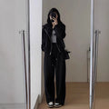Fall Sporty Casual Wide Leg Pants + Hoodie 2-Piece Set