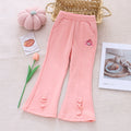 Girls' Kuromi Cartoon Slightly Flared Sweatpants