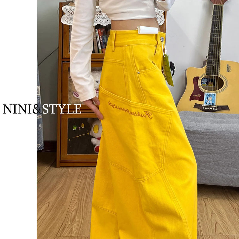 Spring-Summer Workwear Retro Embroidered Loose Pants