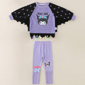 Girls' Kuromi Batwing Sleeve Two-Piece Set - Cosplay Style