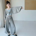 Girls' Cami Long Sleeve Cardigan Wide-Leg Pants Set