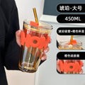 玻璃杯高颜值ins风礼品广告水杯吸管杯印制logo水杯伴手礼竹节杯
