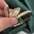 2023 New Bestseller Rhinestone Snake Bangle Watch Snake Shape Bracelet Quartz Open End Watch Cross-Border Hot Sale