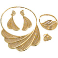 Western New Overseas Shell Mini Set Cubic Zirconia Necklace Bracelet Set Ring Earrings Middle East Bride Accessory Set