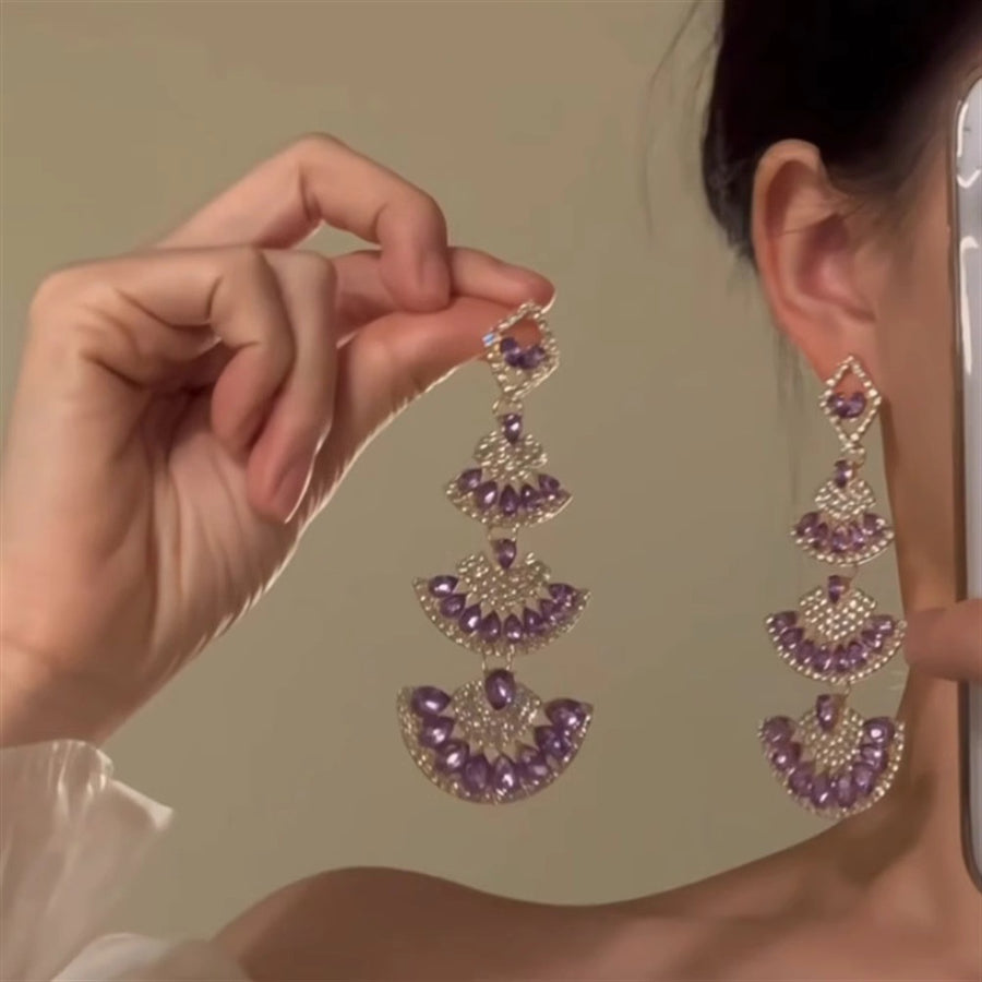 Oversized Square Zircon Statement Earrings - view 7