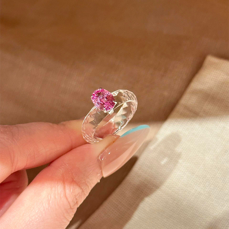 Sparkling Round Zircon Statement Ring - view 7