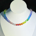 Korean Simple Coated Colorful Crystal Clavicle Chain New Import Fashionable Accessory Design Detail Beaded Necklace Women Wholesale