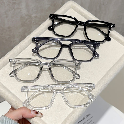 Simple Square Frame Blue-Light Glasses Overseas Big Face Bare Face Slender Versatile Trendy Glasses Frame Women Plano