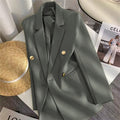 Women's Fall Korean School Loose Blazer + Top 2026 | Casual Blouse - Houndstooth Pants