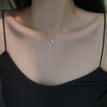 Korean Minimal Trendy Silver Butterfly Necklace Summer Day Fresh Niche Design Rhinestone Influencer Clavicle Chain N6308