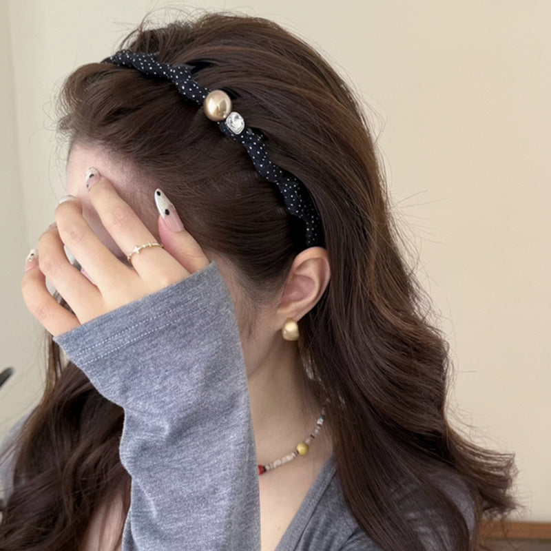 Korean Rhinestone Fabric Wrapped Headband - view 2