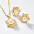 New Overseas Fashionable Inlaid Pearl Multi Style Creative Fresh Simple Necklace 2-Piece Set Overseas Pro Supply