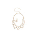 Silver Flower Full Diamond Cutout Flower Jewelry Set Wedding Party Necklace Light Luxury Niche Social Necklace Women