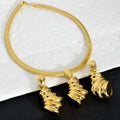 2025 New Overseas Middle East Accessory Minimalist Croissant Necklace Earrings Set Women Personality Unique New Trendy