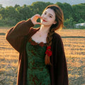 New Chinese Style Camisole Dress, Two-Piece Long Dress Set