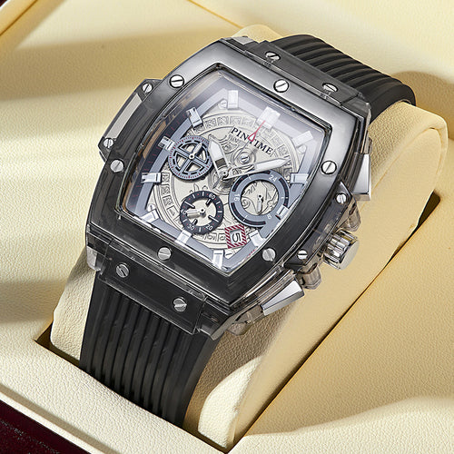 PINTIME / Item Time Live New Overseas Export Mens Watch Multifunction Clear Watch Men Dropship OK