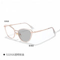 Light-Changing Prescription Glasses Overseas Fashionable Glasses Frame Cat-Eye Anti-Blue Plano Big Face Slender Prescription Sunglasses
