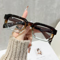 Small Square Frame Plano Glasses Anti-Blue New Overseas Western Trendy Personality Influencer Style Frame Glasses Unisex