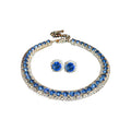 Western Heavy-Duty Iridescent Rhinestone Geometric Square Stud Earring Necklace Set Fashionable Clavicle Chain Light Luxury Premium Necklace