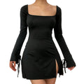 Women's Chanel Style Red A-Line Slit Dress