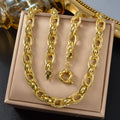 Light Luxury Men Gold Bronze Ba Style Twist Flower Quilted Shape Cross Weave Cuban Chain Classic Spring Round Clasp Overseas Fashionable Accessory