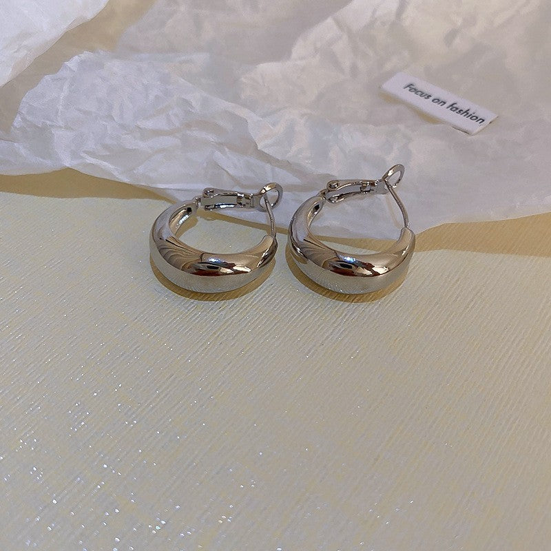 Minimalist Metal Statement Stud Earrings - view 2