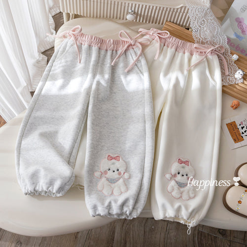 Girls' Bow Contrast Straight Pants - Cute Fall Pants