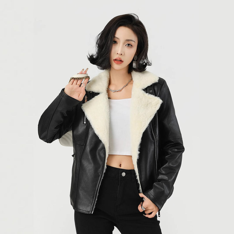 Women's Fashion Lined Cropped Jacket 2026 | Trendy Jacket - Black