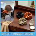 French Oversized Scalloped Satin Large Cord Hair Tie High-Stretch Force Hair Tie Elegant Hair String 2023 Fall/Winter New