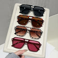 Big Frame Pair Bridge Women Sunglasses Premium New Western Fashionable Sunglasses UV-Proof Sun-Proof Men Sunglasses