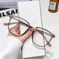 Korean Anti-Blue-Light Photochromic Glasses Women Influencer Big Frame Stylish Prescription Glasses Frame Bare Face Slender Plano