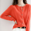 Women's Fall Korean Relaxed Plus Size Knit Wool Crew Neck Loose Sweater + Cardigan + - Black