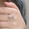 Bow Necklace Pendant Maiden Heart Fresh Rhinestone Clavicle Chain Present Niche Design Detail Versatile N6306