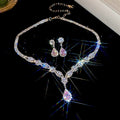 「 Sparkle Dazzling Star River」 Burst Sparkle Teardrop Necklace Fashionable Versatile Niche Design Detail Premium Burst Sparkle Teardrop Necklace