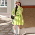 Girls' Letter Print Hoodie Dress - Athletic Fall Style